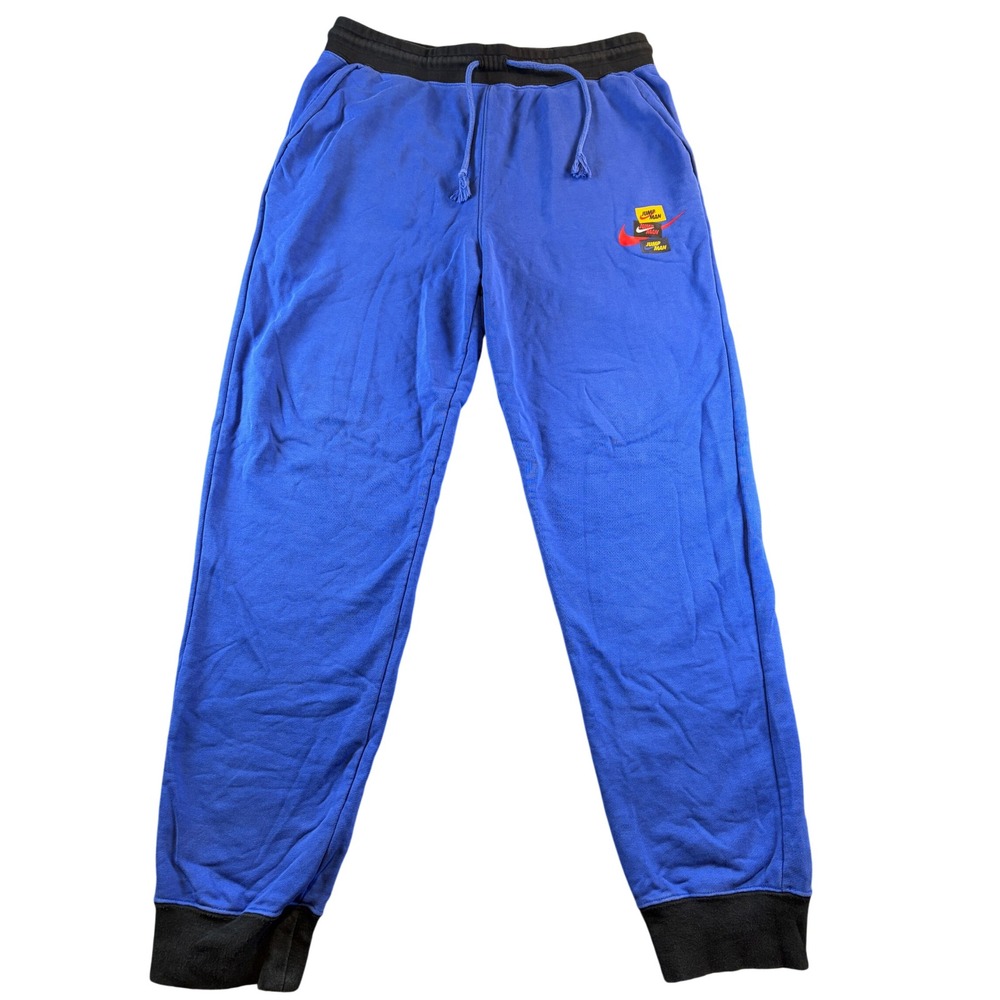 Jordan Jumpman Nike Mens Blue Black Jogger Sweatpants Size Medium Multi Logo